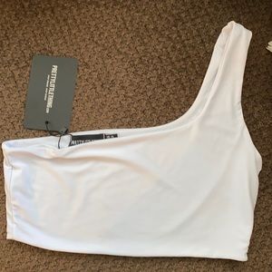 Pretty Little Thing White Crop Top